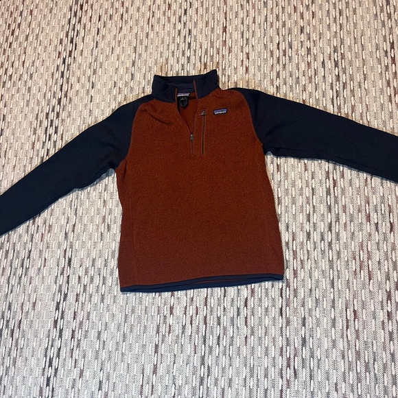 Patagonia Mens Better Sweater 1/4 Zip Fleece - Barn Red-New Navy Size S - Picture 2 of 5